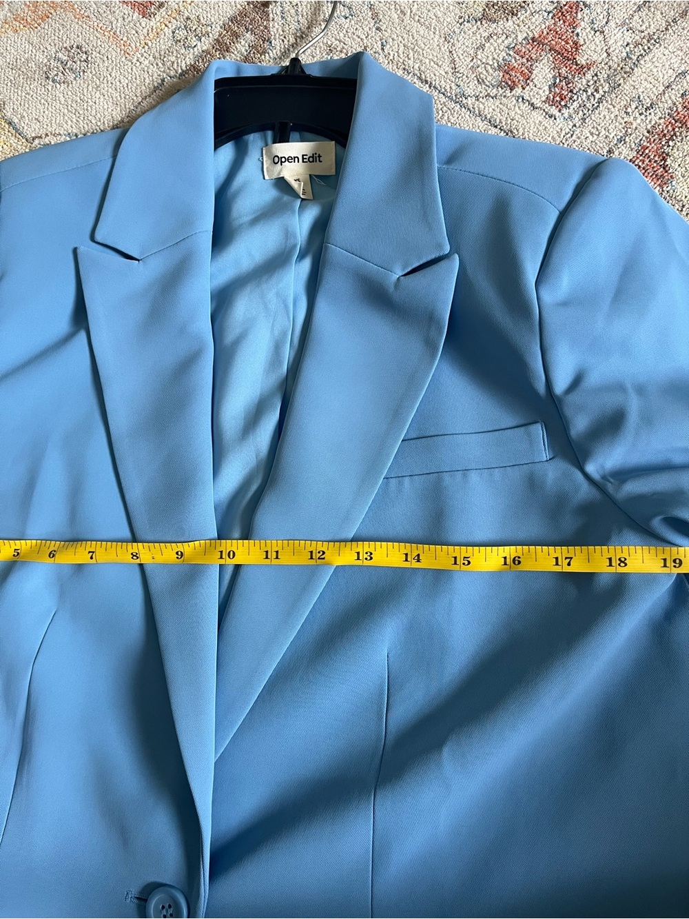 Open Edit Blue Single-Button Blazer - Picture 4 of 5